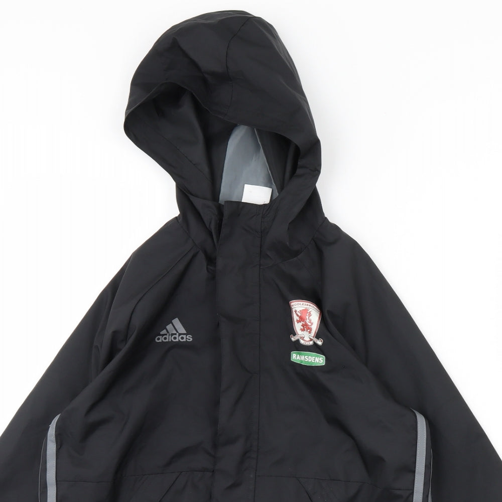 adidas Boys Black   Jacket Coat Size 11 Years  - Middlesborough