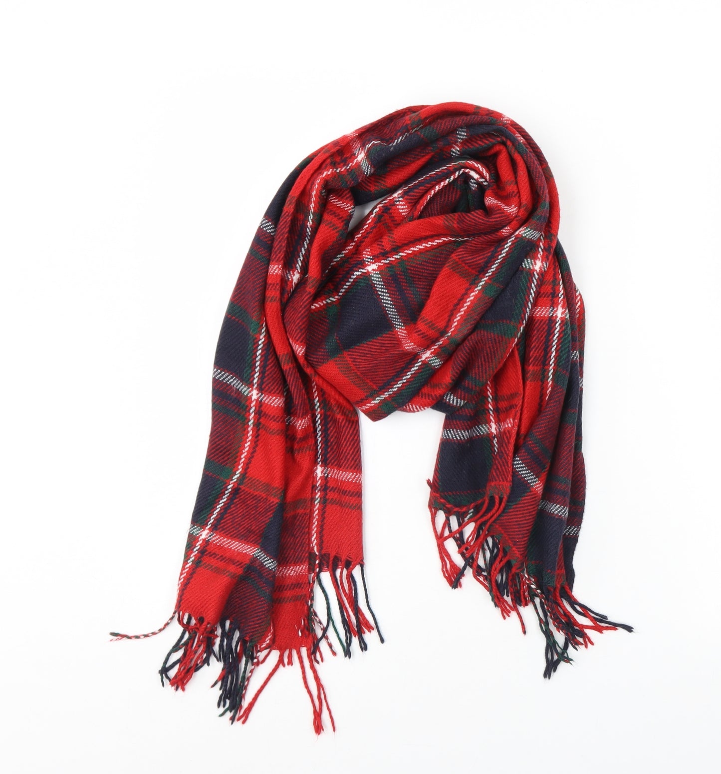 Preworn Womens Red Check   Scarf