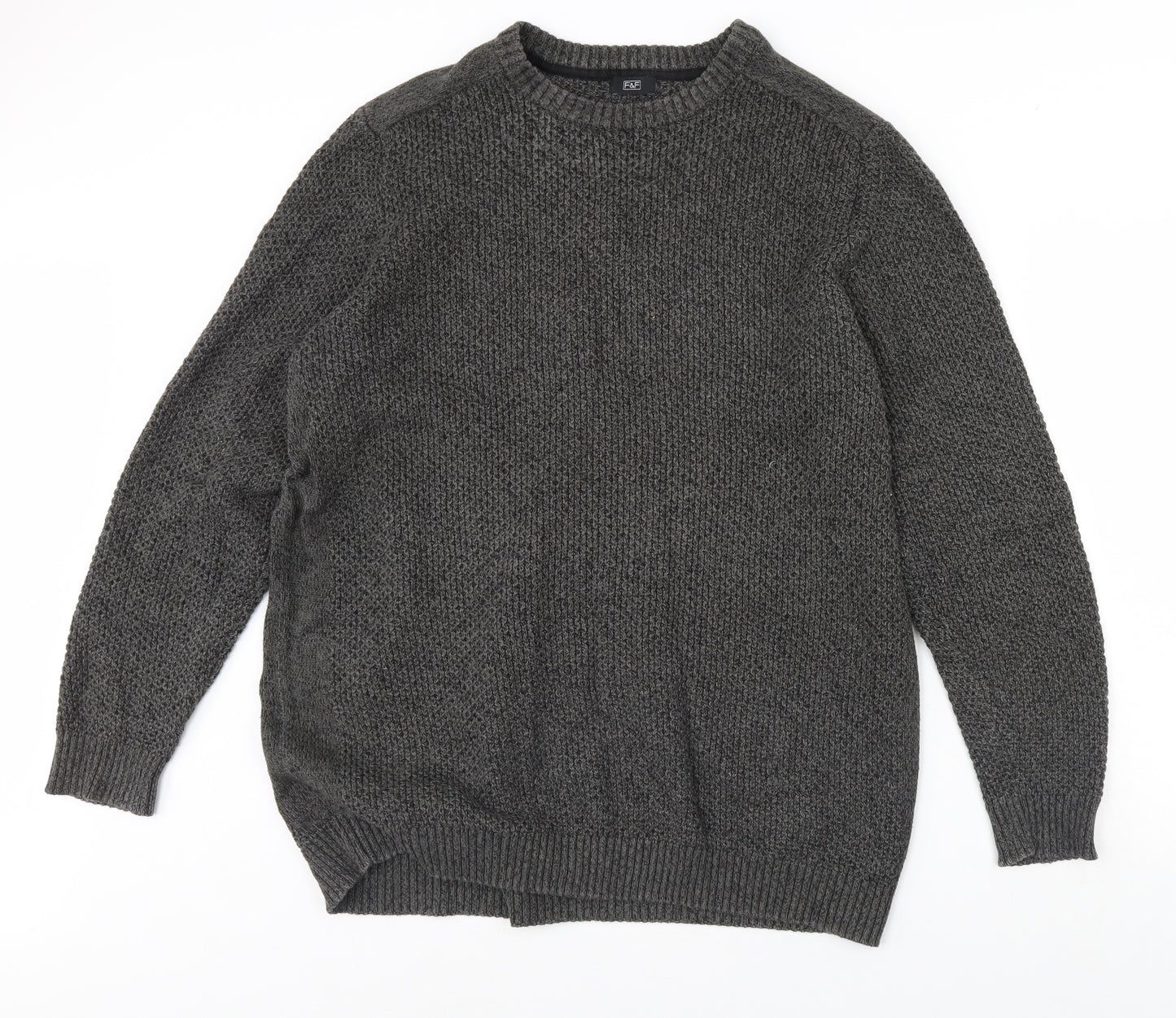 F&F Mens Grey   Pullover Jumper Size 2XL