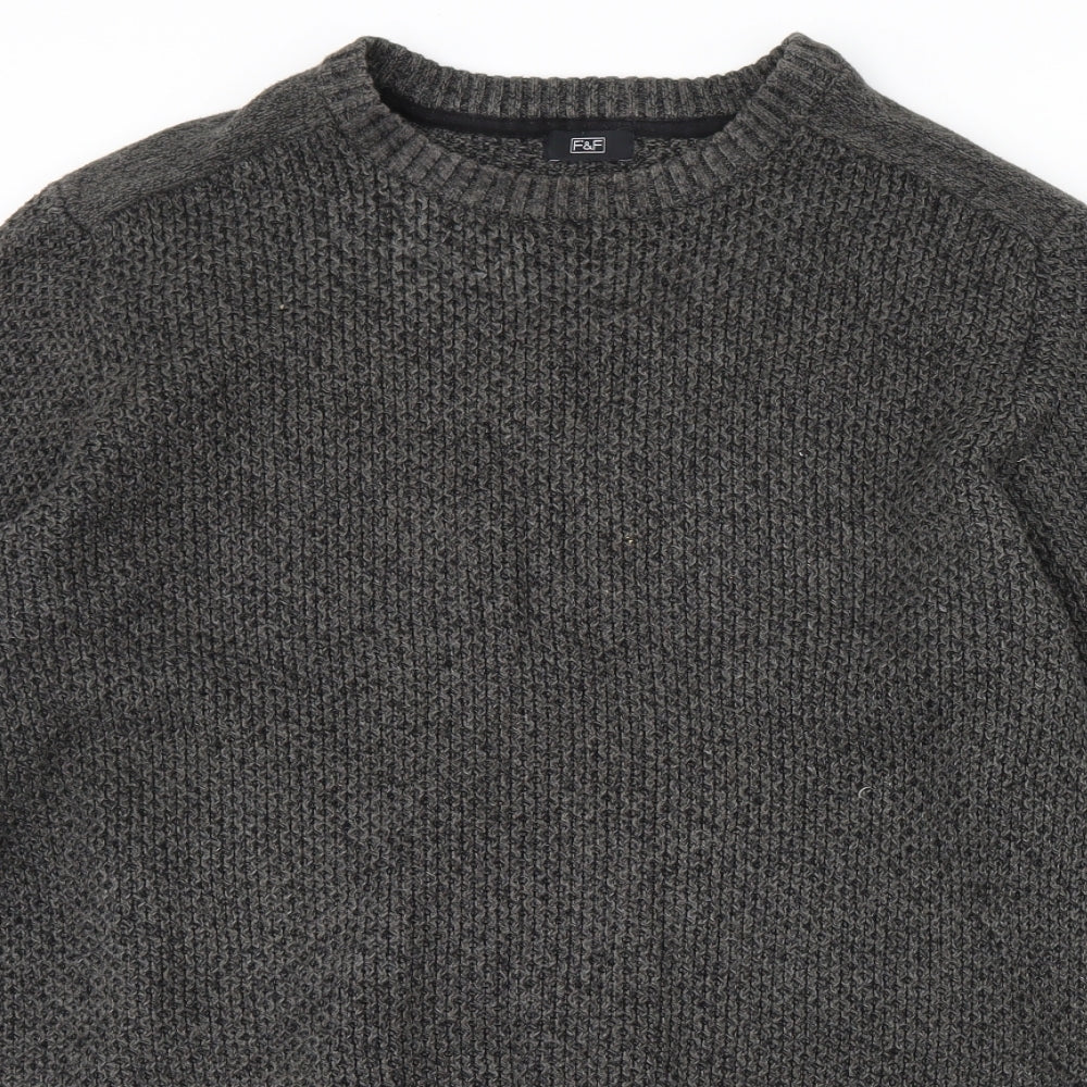 F&F Mens Grey   Pullover Jumper Size 2XL