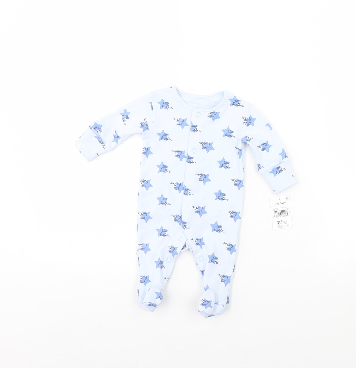 Matalan Baby Blue Spotted  Babygrow One-Piece Size 0-3 Months  - Little Brother