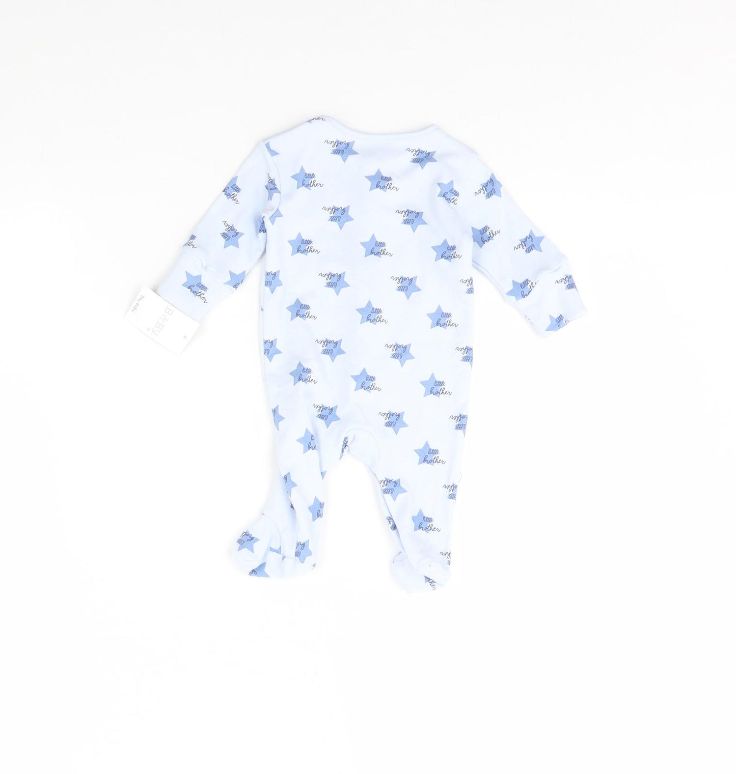 Matalan Baby Blue Spotted  Babygrow One-Piece Size 0-3 Months  - Little Brother
