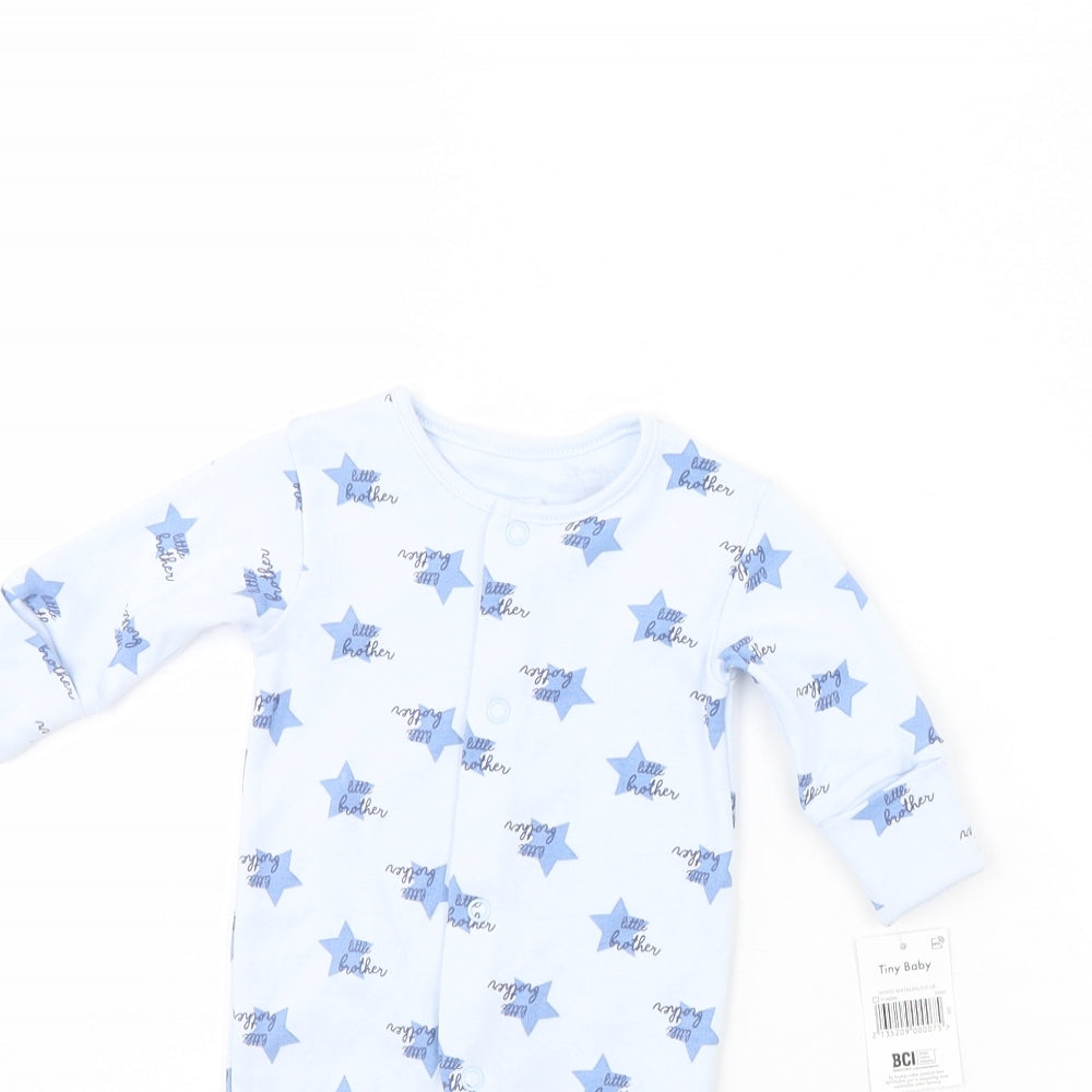 Matalan Baby Blue Spotted  Babygrow One-Piece Size 0-3 Months  - Little Brother
