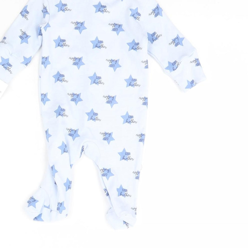 Matalan Baby Blue Spotted  Babygrow One-Piece Size 0-3 Months  - Little Brother