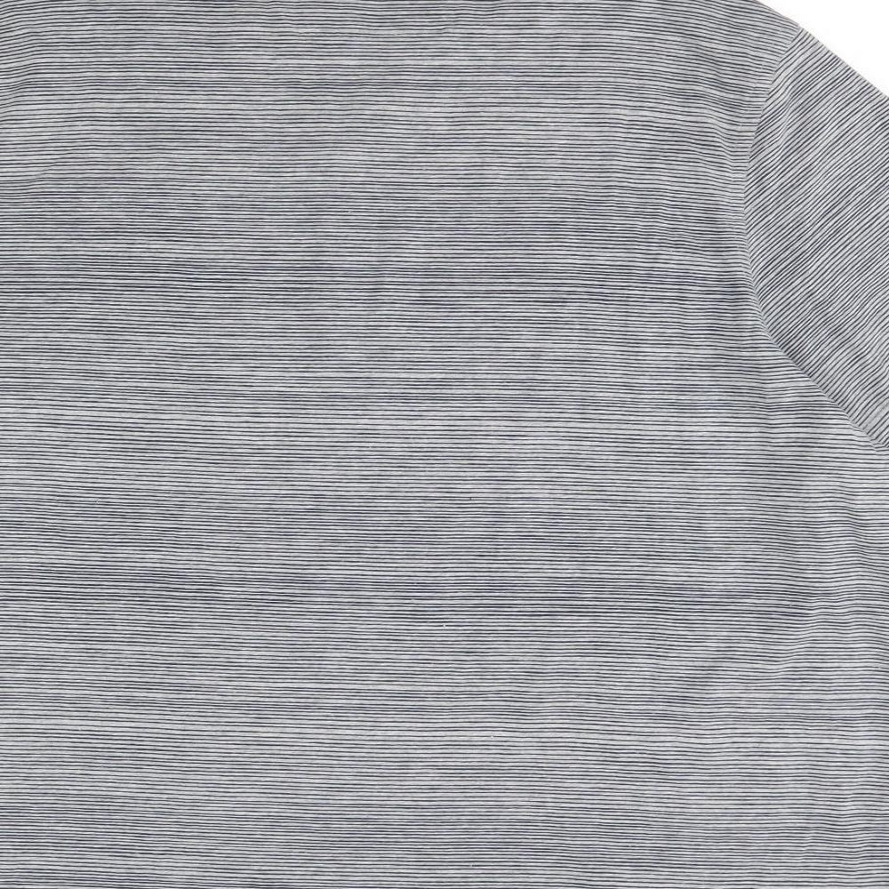 John Rocha Mens Grey Striped   T-Shirt Size 2XL