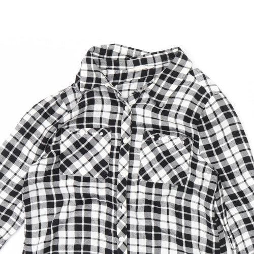 Candy Couture Girls Black Check  Basic Button-Up Size 11-12 Years