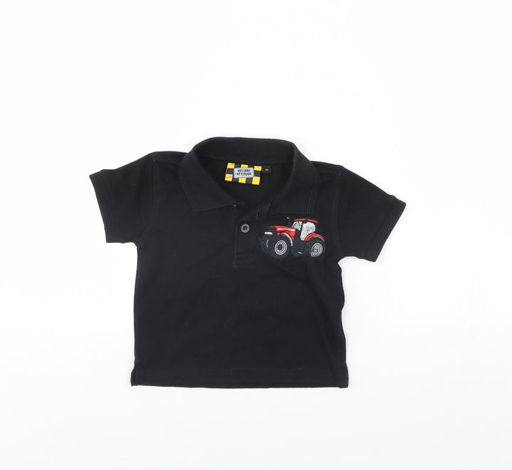 Reliant Attitude Boys Black Basic Polo Size XS