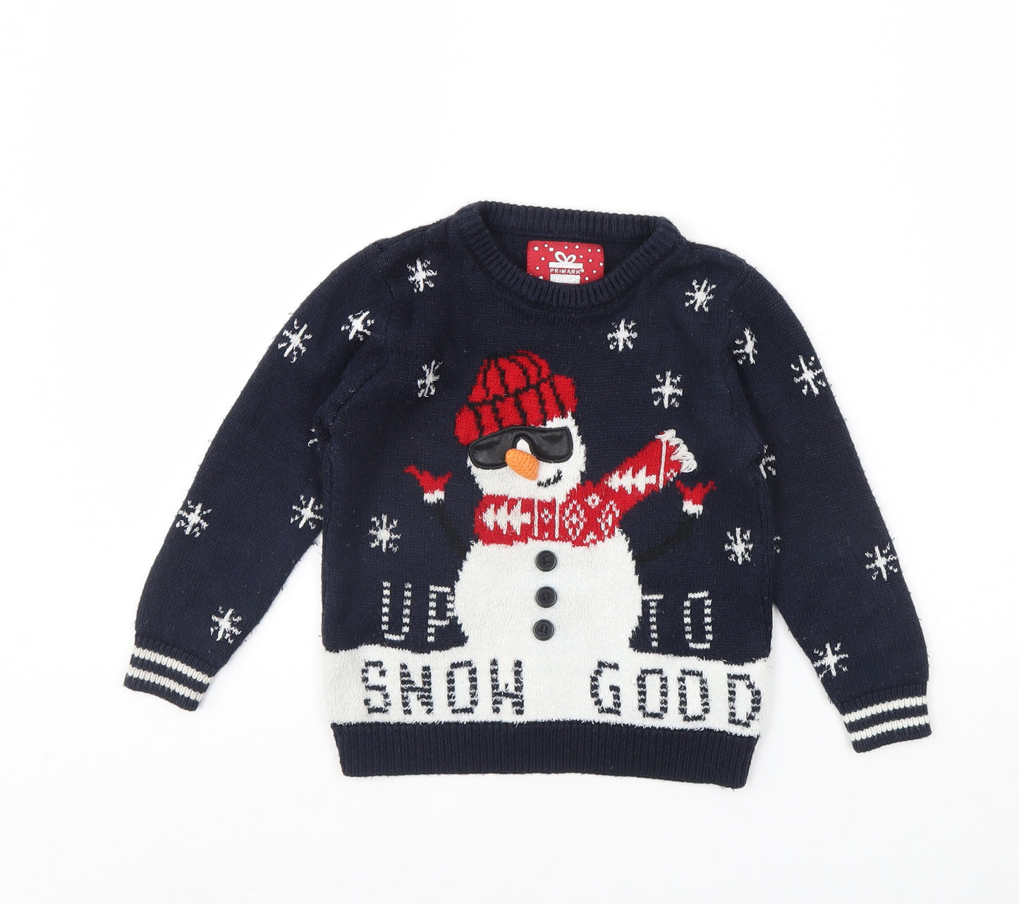 Primark Boys Blue   Pullover Jumper Size 3 Years  - Christmas jumper