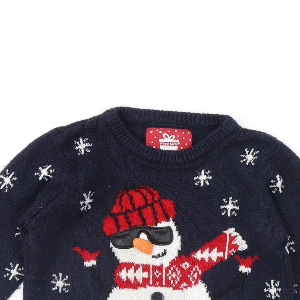 Primark Boys Blue   Pullover Jumper Size 3 Years  - Christmas jumper