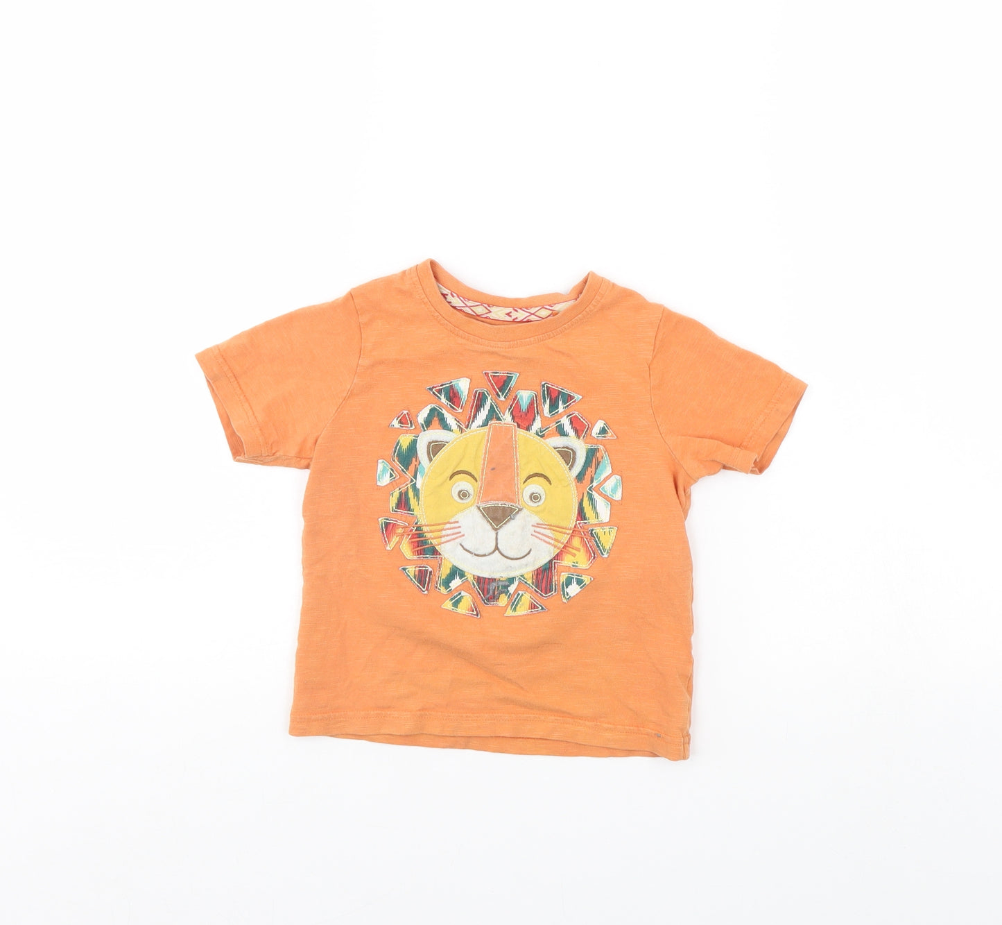 TU Baby Orange   Basic T-Shirt Size 12 Months  - Lion