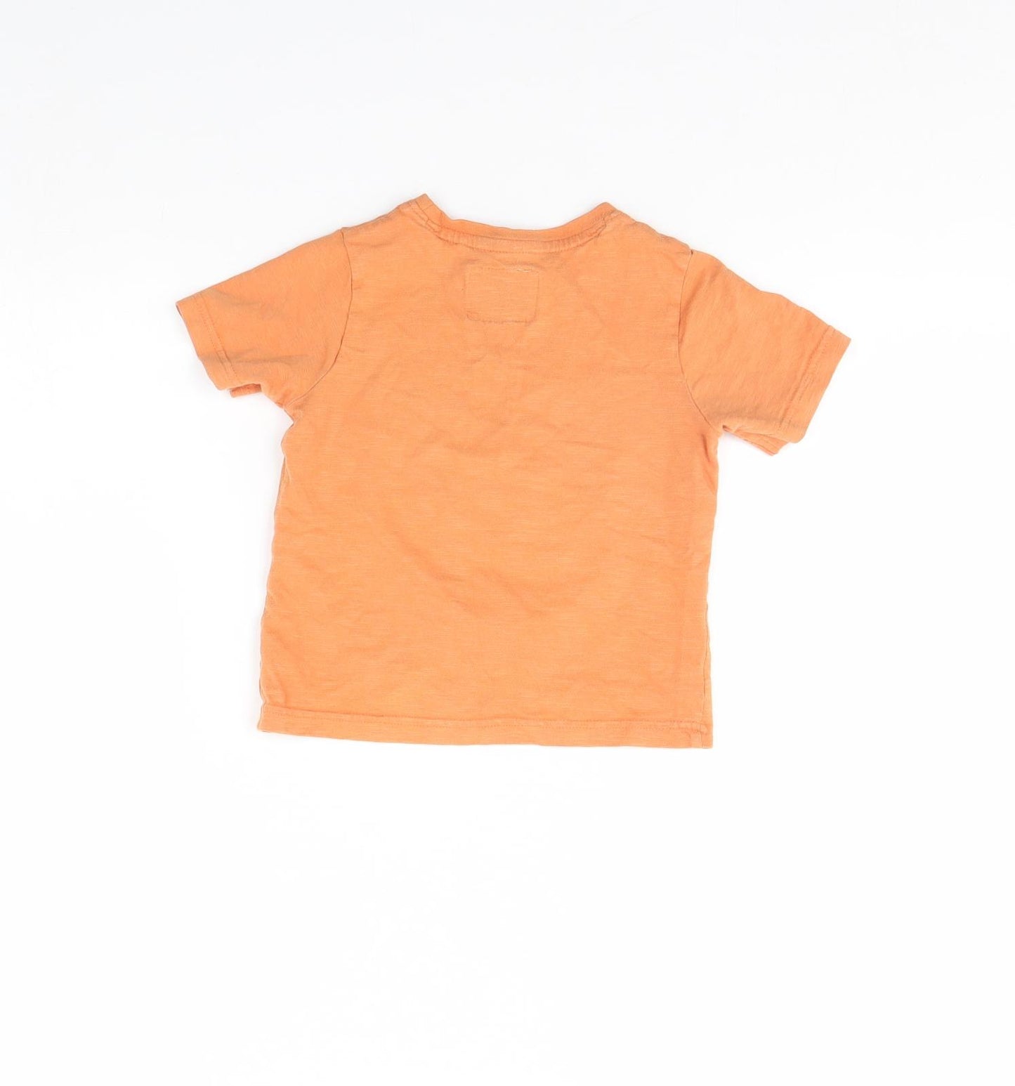 TU Baby Orange   Basic T-Shirt Size 12 Months  - Lion