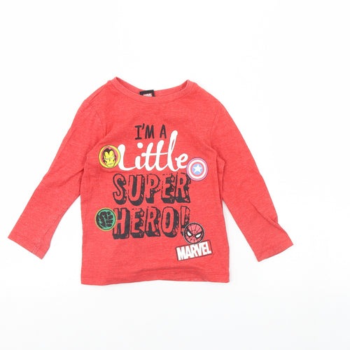 George Baby Red   Basic T-Shirt Size 24 Months  - Superhero