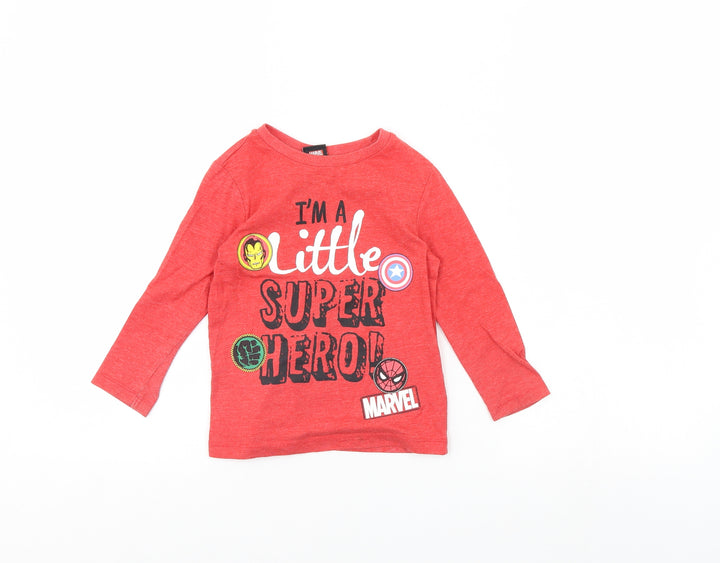 George Baby Red   Basic T-Shirt Size 24 Months  - Superhero