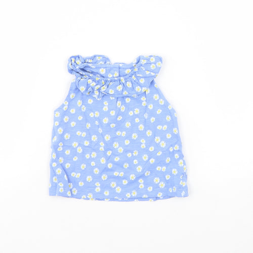 Mothercare Baby Blue Floral  Basic T-Shirt Size 3-6 Months