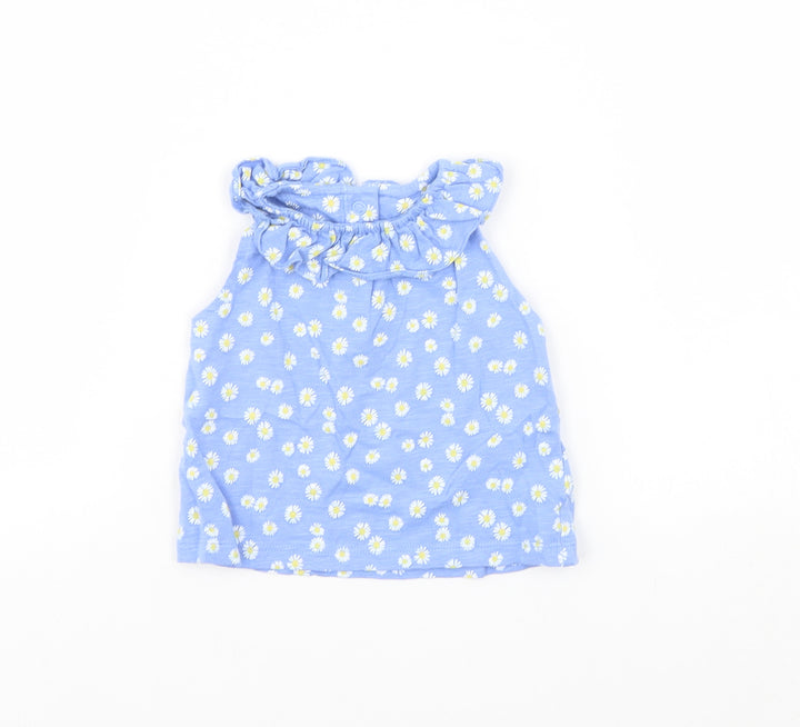 Mothercare Baby Blue Floral Basic T-Shirt Size 3-6 Months