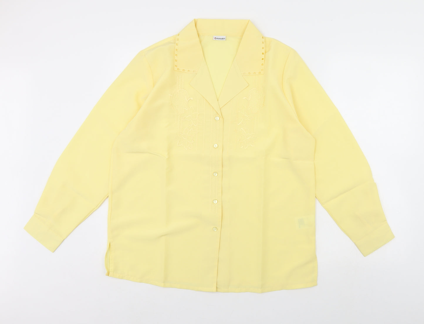 Damart Womens Yellow   Basic Button-Up Size 16