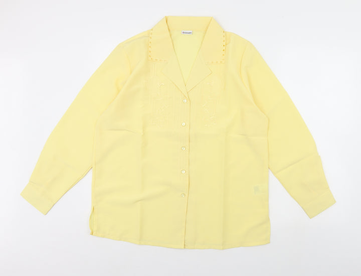 Damart Womens Yellow   Basic Button-Up Size 16