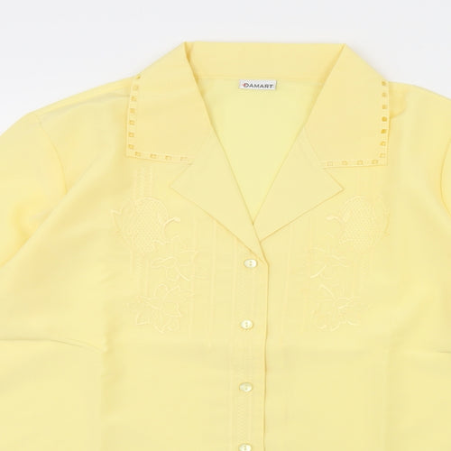 Damart Womens Yellow   Basic Button-Up Size 16