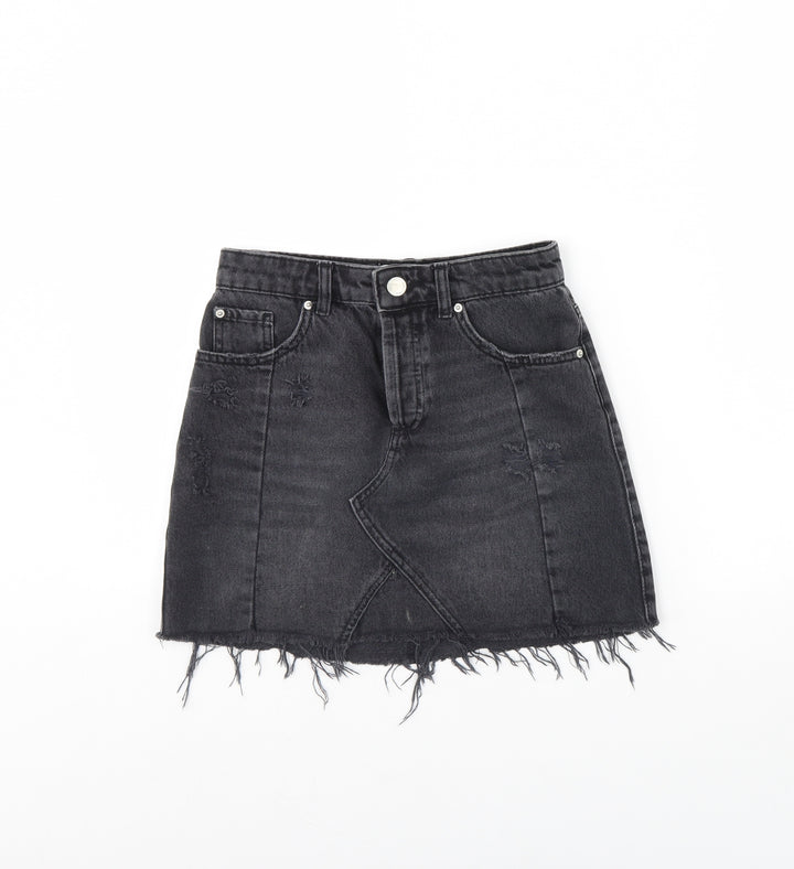 Miss Selfridge Womens Black Denim Mini Skirt Size 6