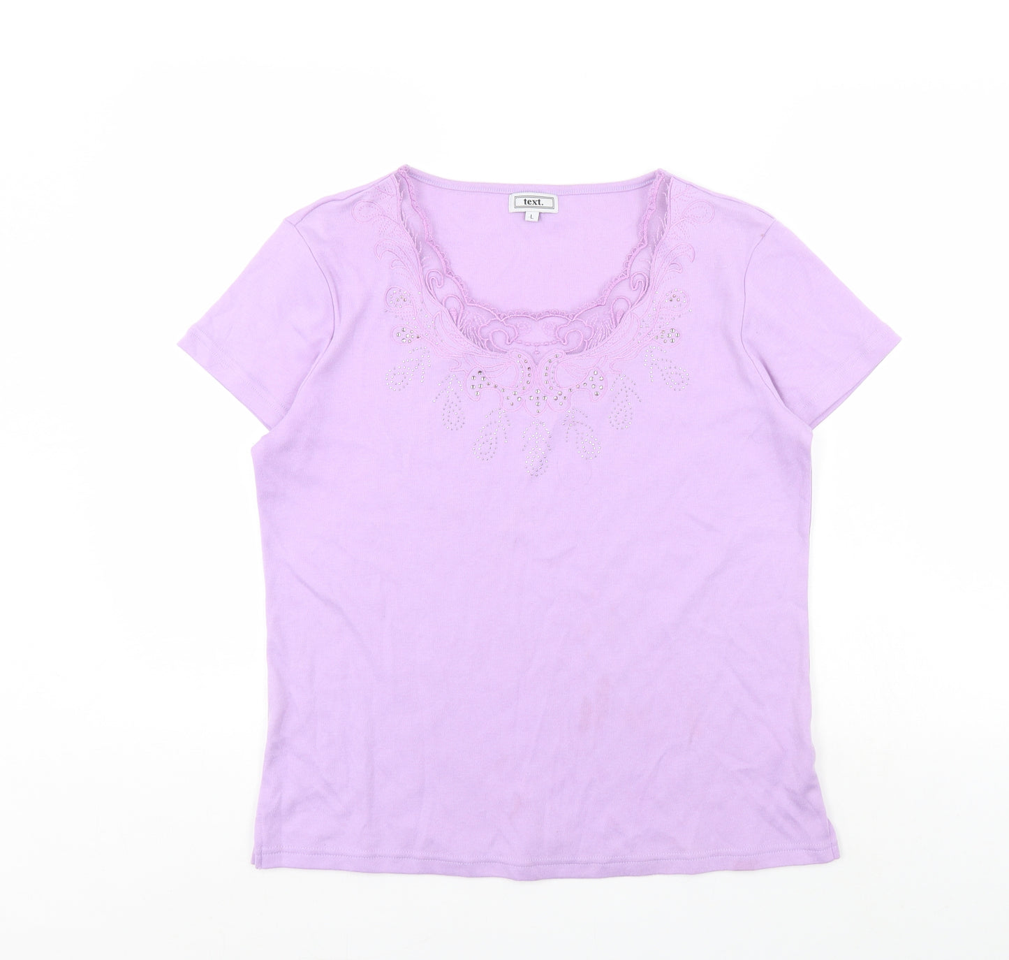 TEXT Womens Purple   Basic Blouse Size L