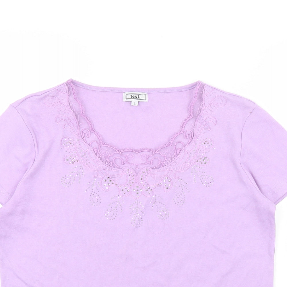 TEXT Womens Purple   Basic Blouse Size L