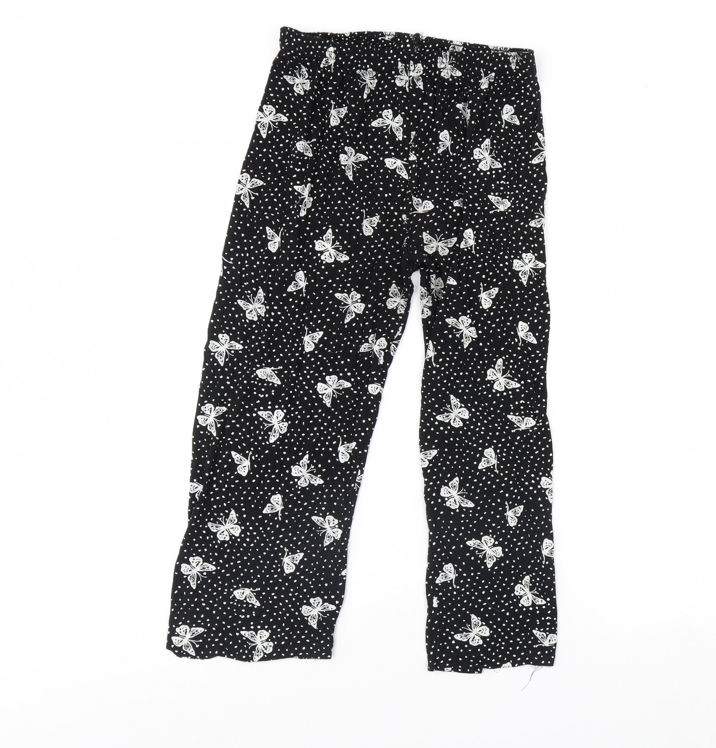Preworn Womens Black Polka Dot  Trousers  Size M L23 in