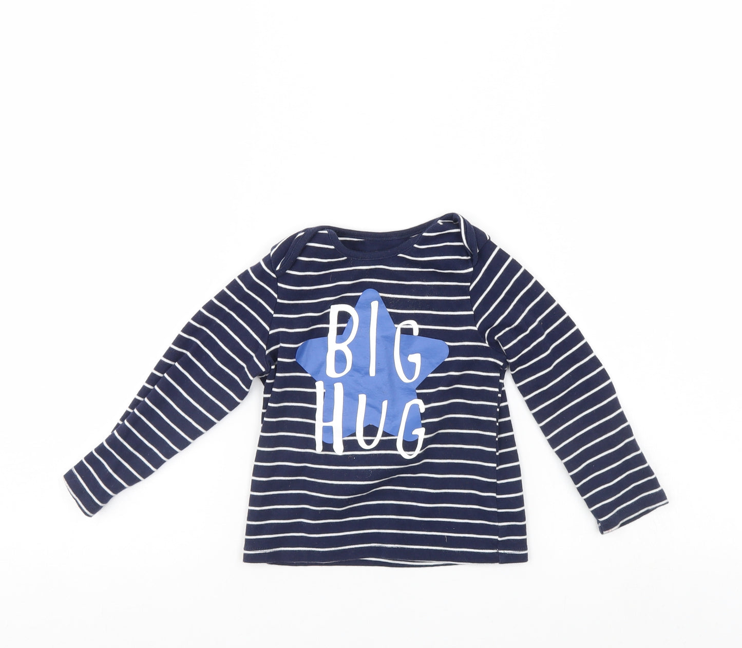 F&F Boys Blue Striped  Pullover Jumper Size 2 Years  - big hug