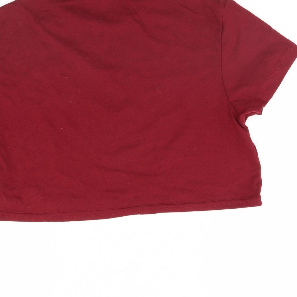 I SAW IT FIRST Womens Red   Cropped T-Shirt Size M