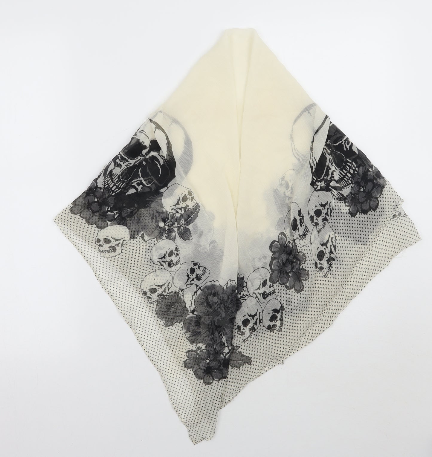 Preworn Womens Beige Polka Dot   Scarf