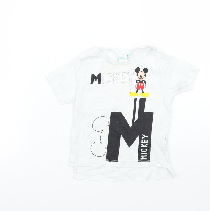 Disney Baby White   Basic T-Shirt Size 12 Months