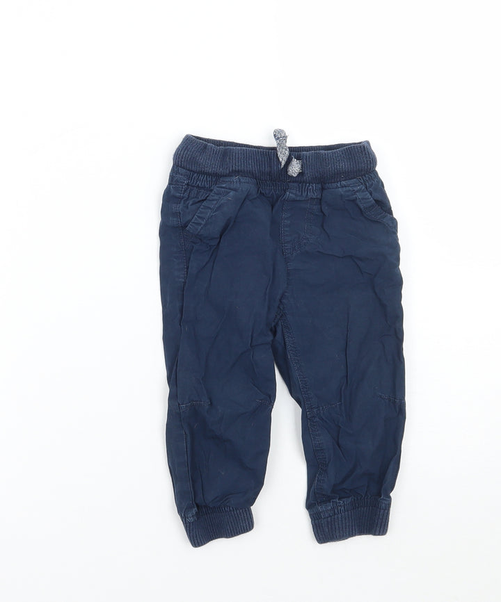 Mothercare Boys Blue Cargo Trousers Size 9-12 Months