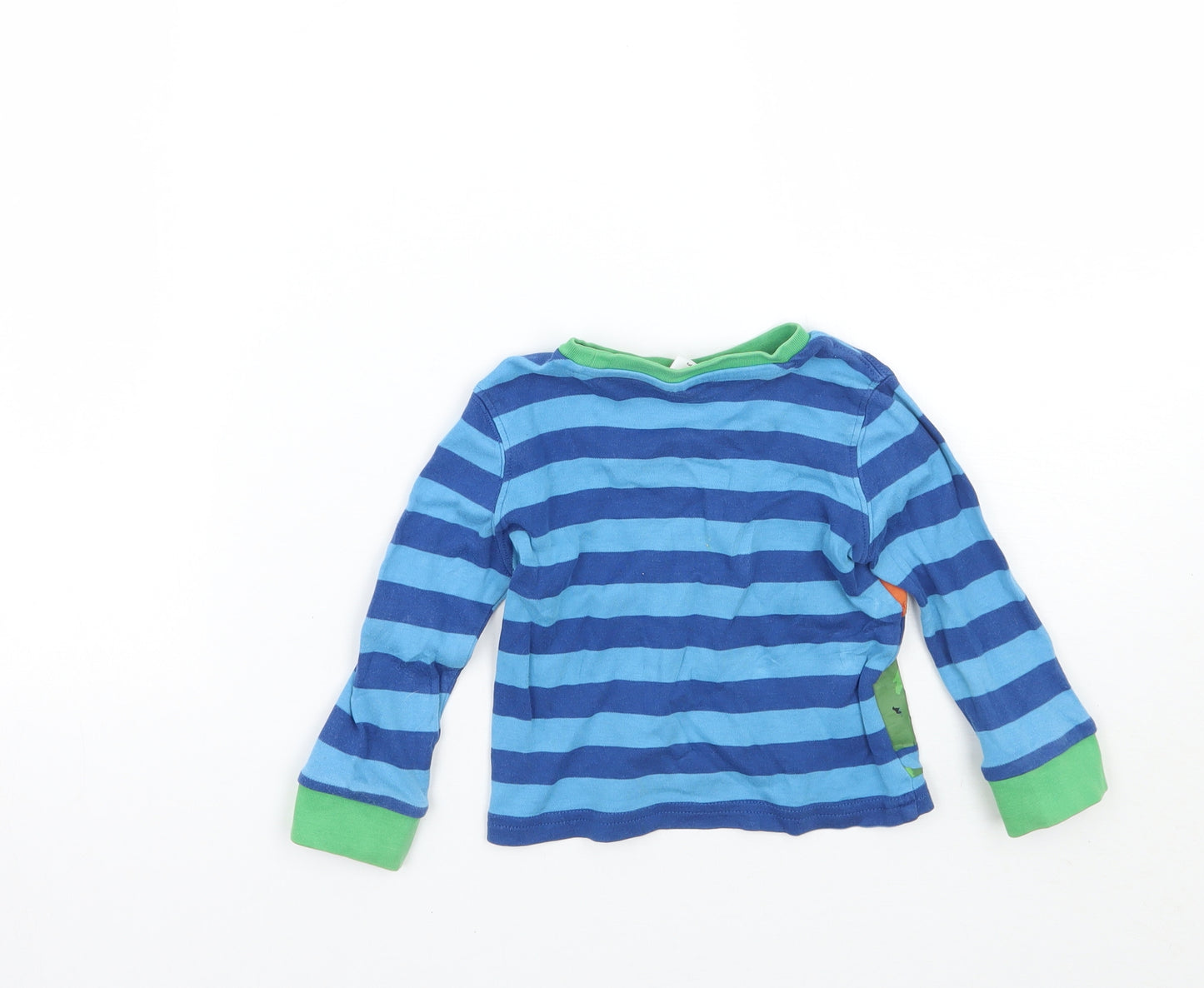 Mini Club Boys Blue Striped  Basic T-Shirt Size 12-18 Months