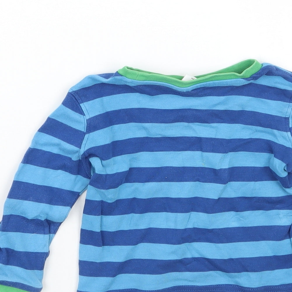 Mini Club Boys Blue Striped  Basic T-Shirt Size 12-18 Months