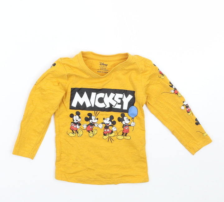 Primark Girls Yellow   Basic T-Shirt Size 12 Months