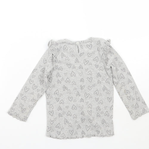 George Girls Grey Geometric  Basic T-Shirt Size 18-24 Months