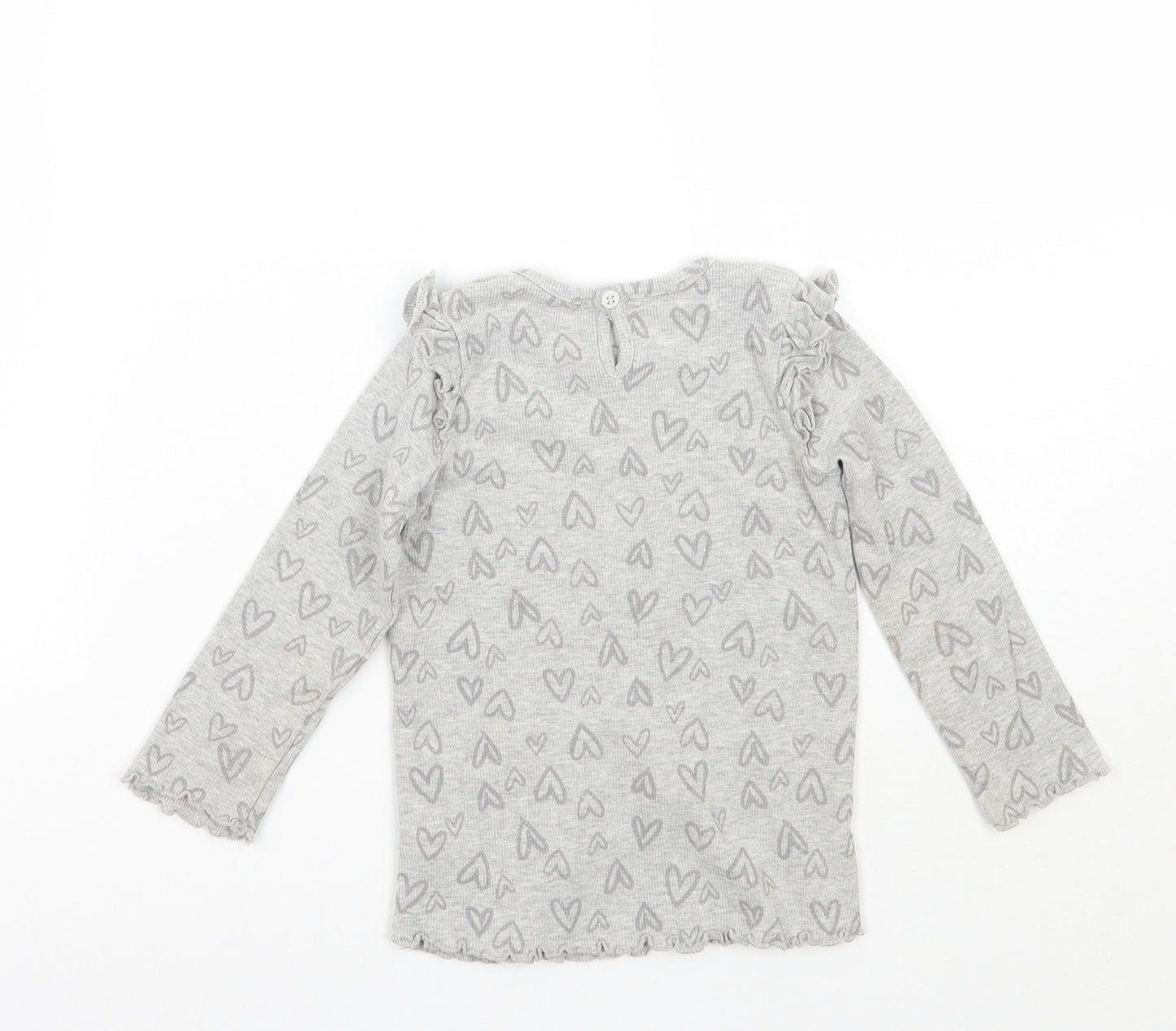 George Girls Grey Geometric  Basic T-Shirt Size 18-24 Months