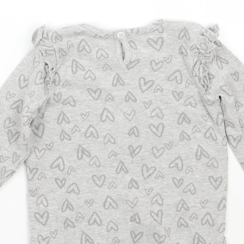 George Girls Grey Geometric  Basic T-Shirt Size 18-24 Months