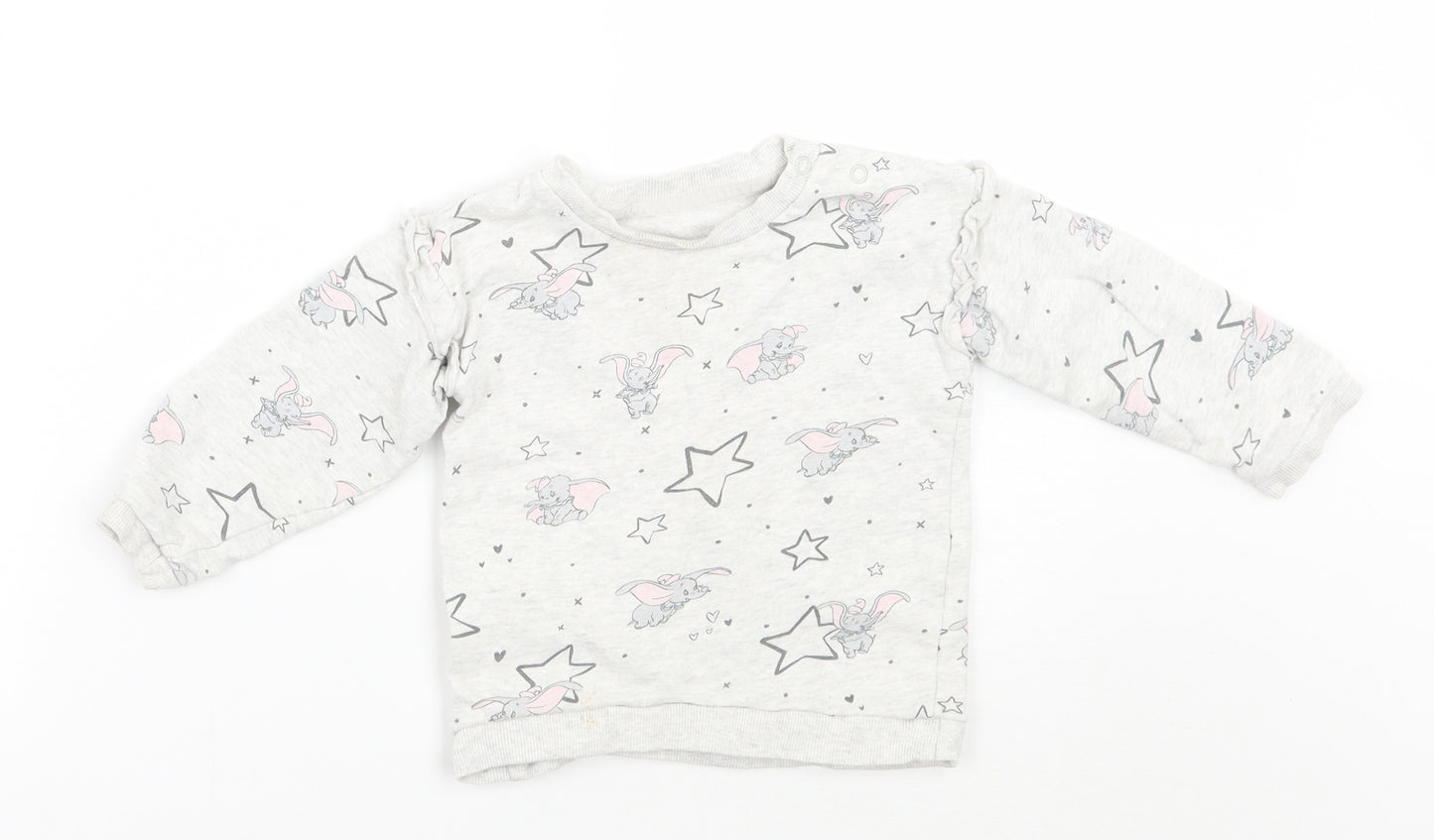George Girls Grey Geometric  Shrug Jumper Size 18-24 Months