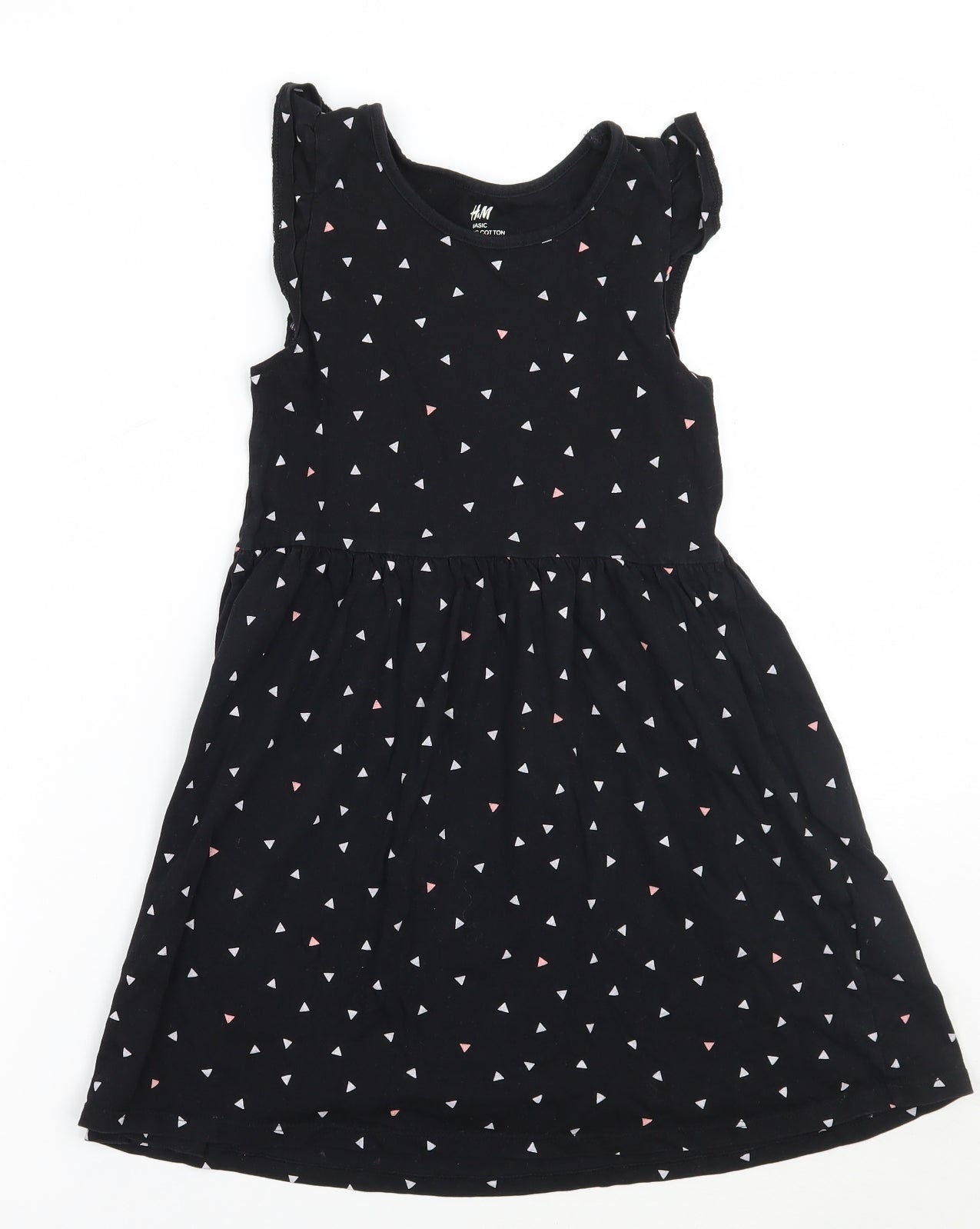 H&M Girls Black Polka Dot  A-Line  Size 7 Years
