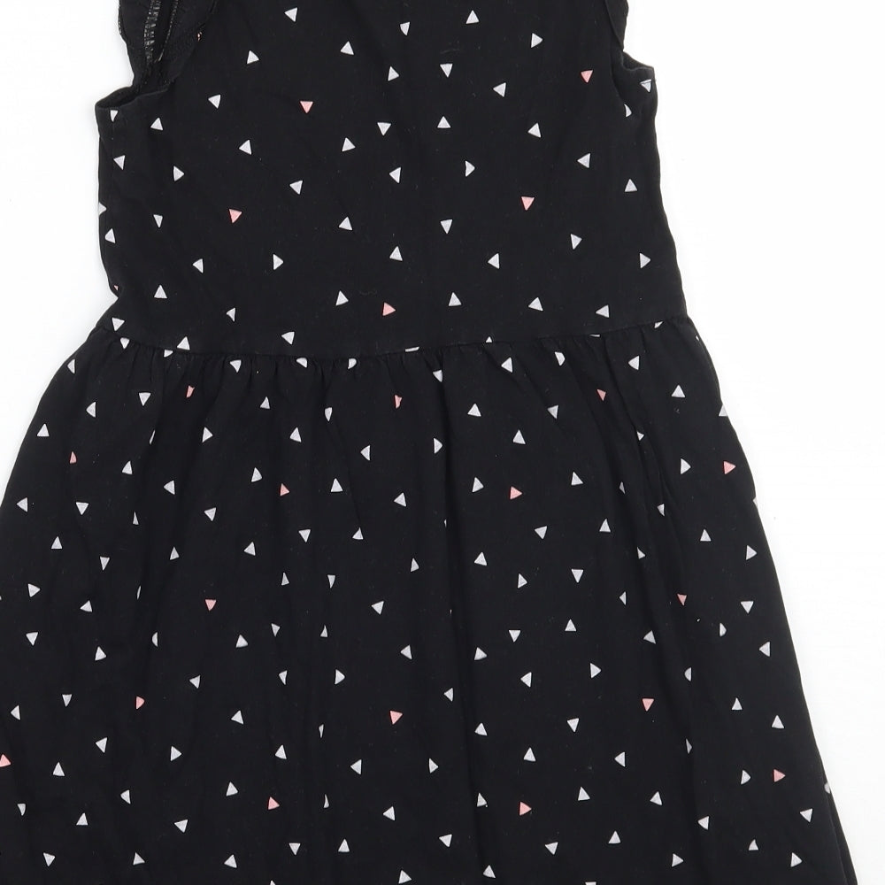 H&M Girls Black Polka Dot  A-Line  Size 7 Years