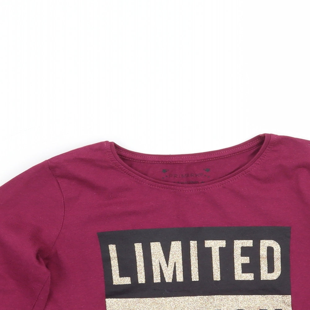 Primark Girls Purple   Basic T-Shirt Size 7-8 Years