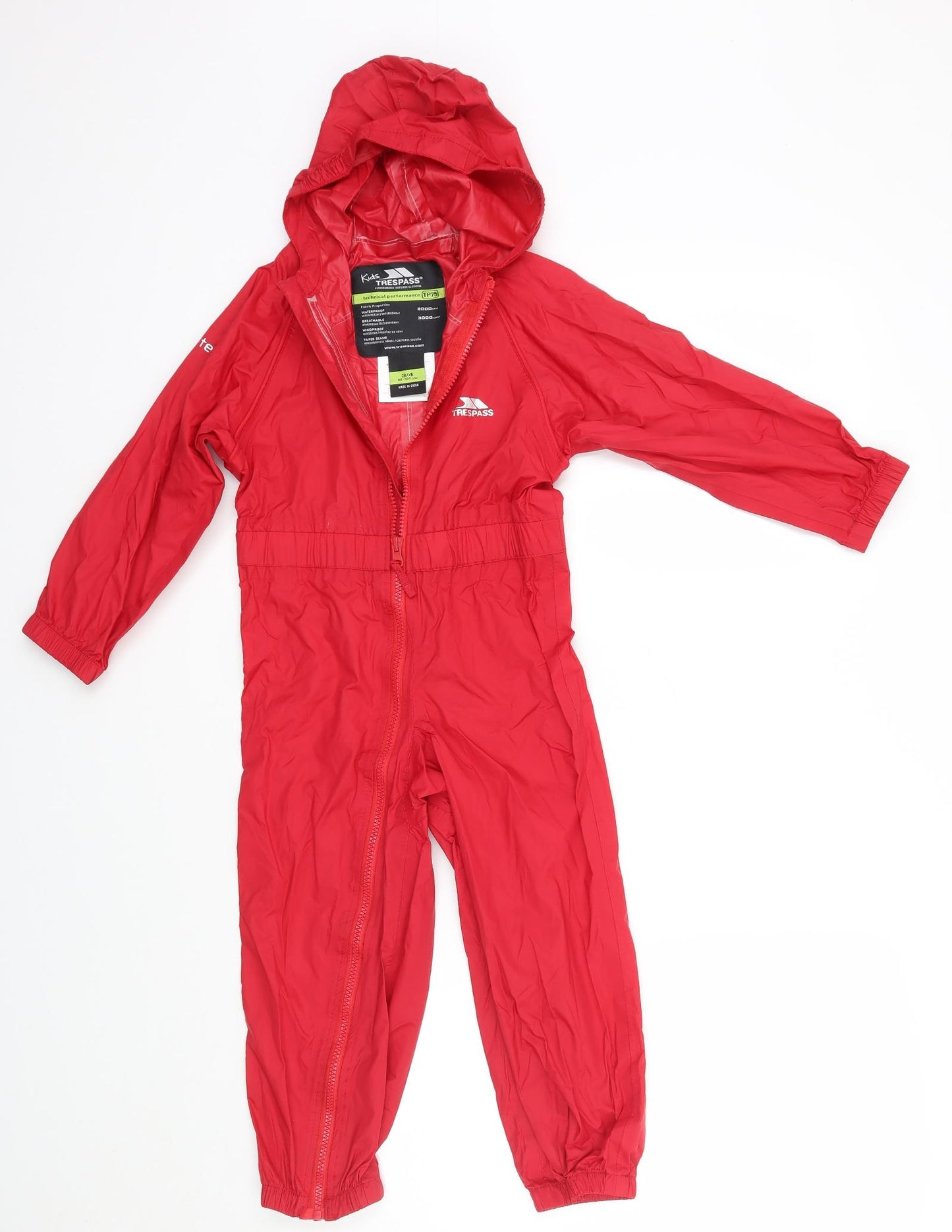 Tresspass Boys Red   Rain Coat Snowsuit Size 3-4 Years