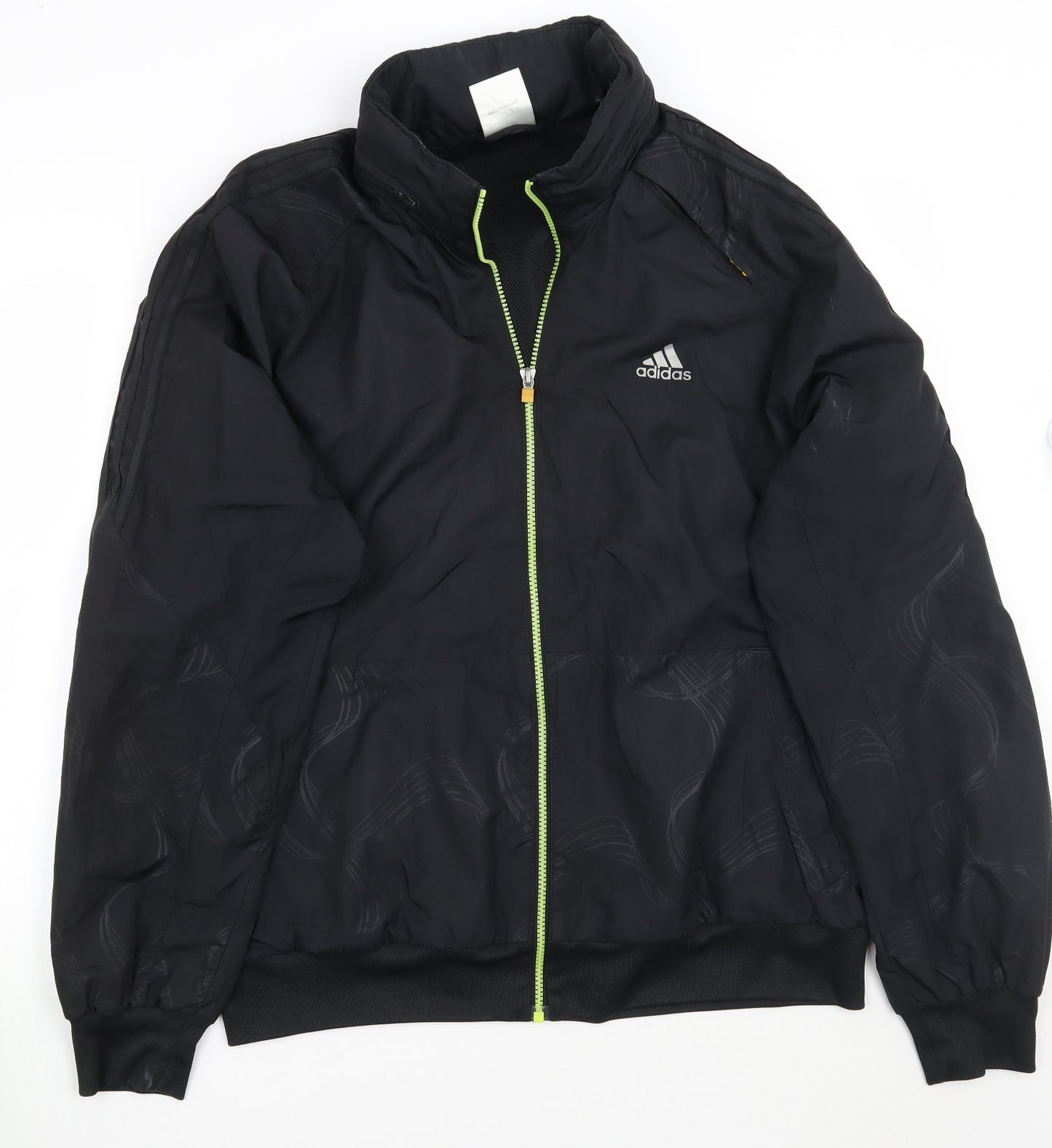 adidas Mens Black  Rayon Jacket Coat Size L