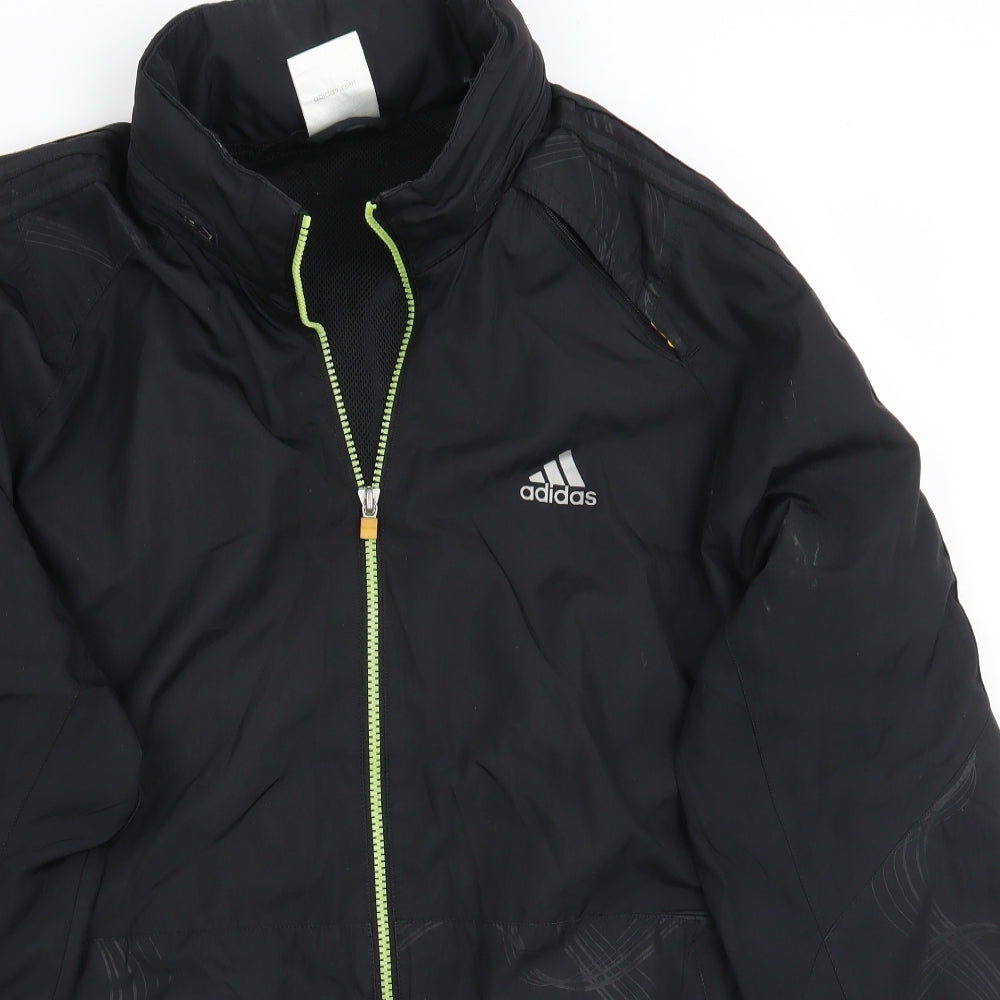 adidas Mens Black  Rayon Jacket Coat Size L