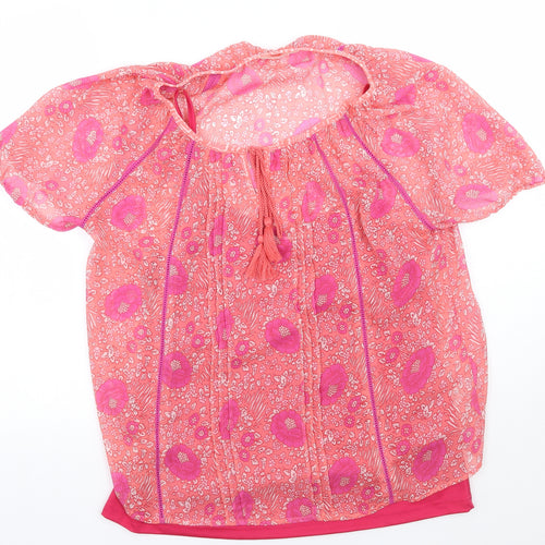 BHS Womens Pink Floral  Basic Blouse Size 14