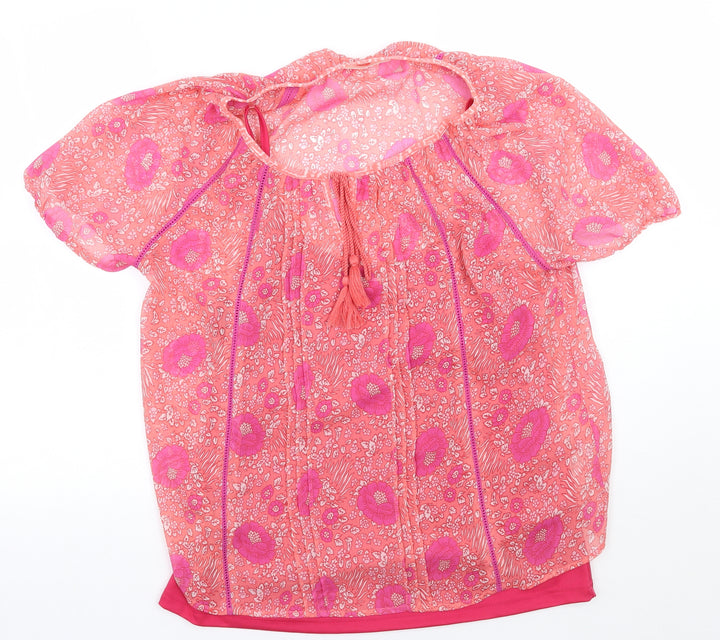 BHS Womens Pink Floral  Basic Blouse Size 14