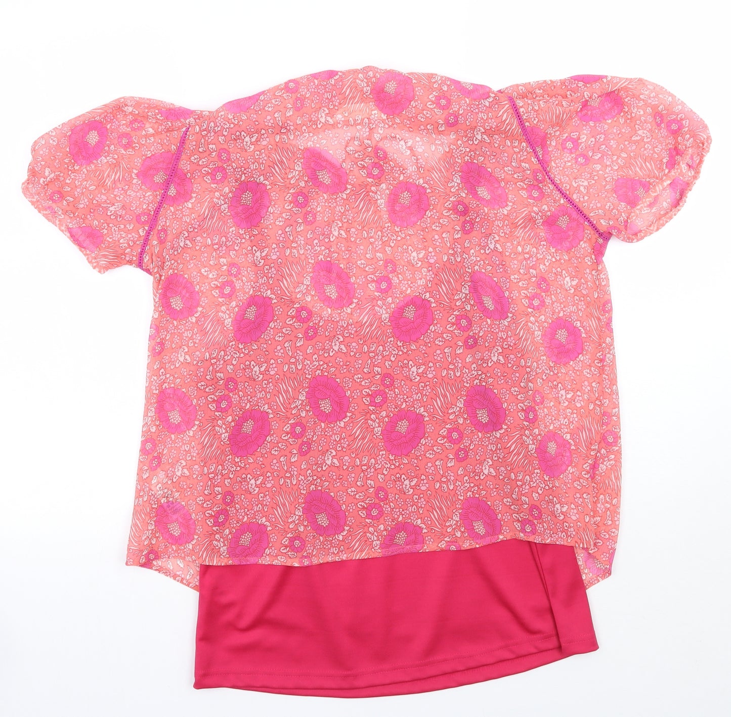 BHS Womens Pink Floral  Basic Blouse Size 14