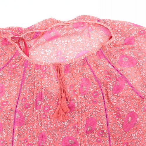 BHS Womens Pink Floral  Basic Blouse Size 14