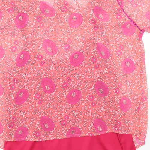 BHS Womens Pink Floral  Basic Blouse Size 14