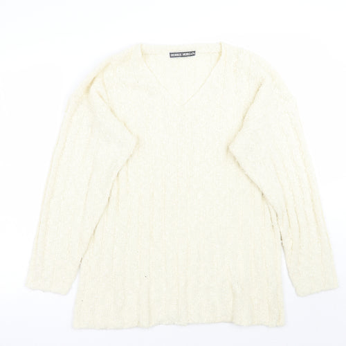 Debbie Morgan Womens Ivory   Pullover Jumper Size M